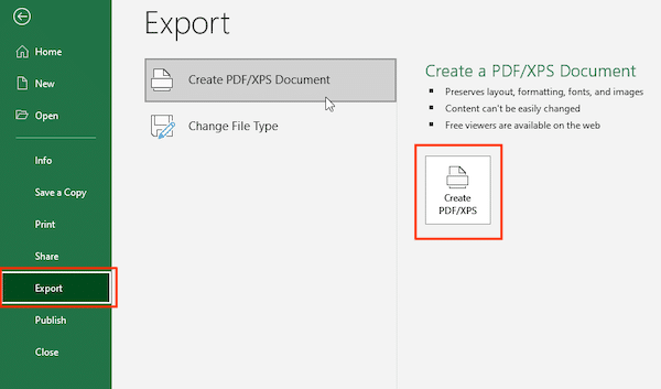 excel pdf export